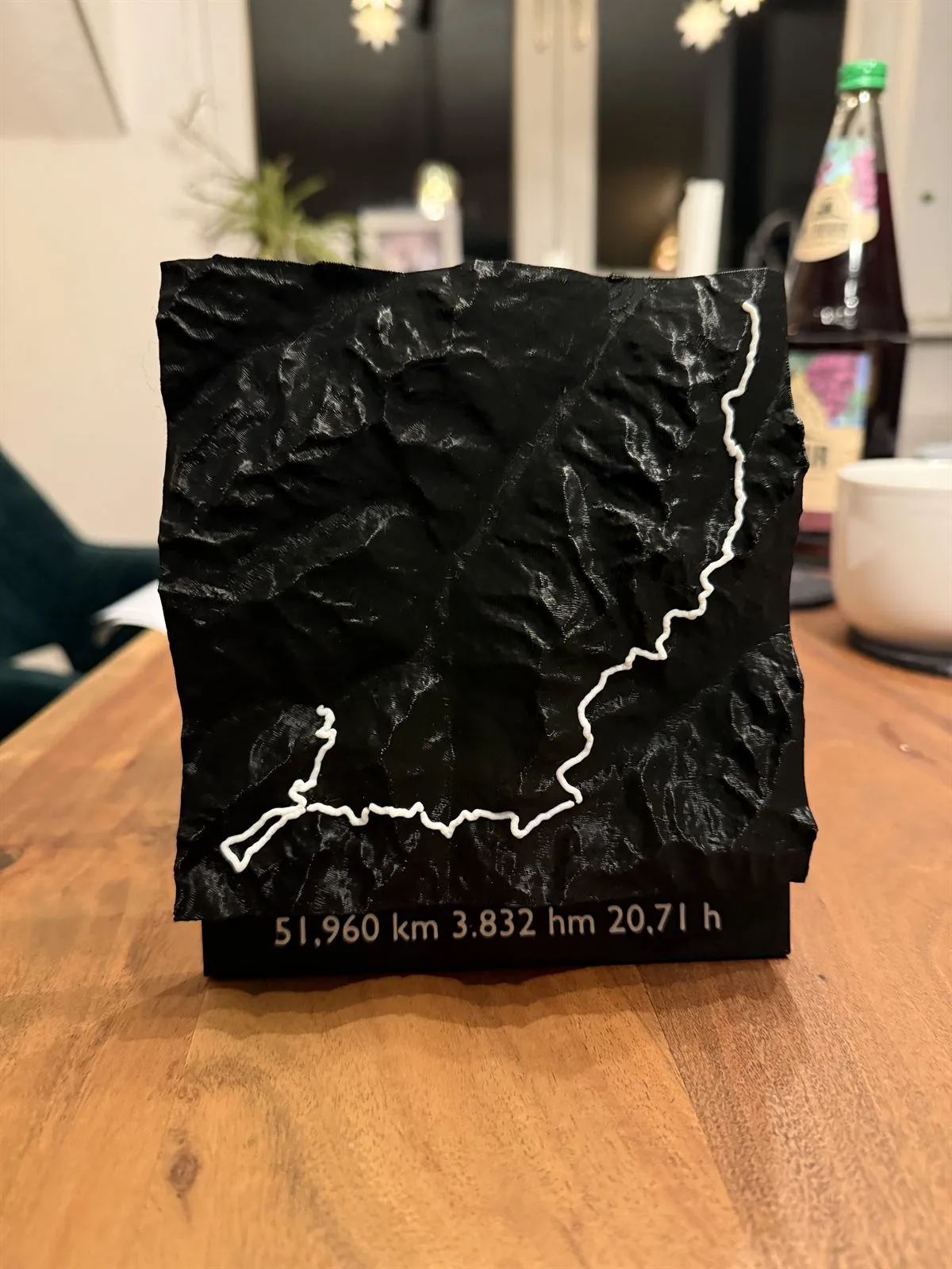 Gedrucktes GPX 3D-Relief als persönliche Tour-Erinnerung